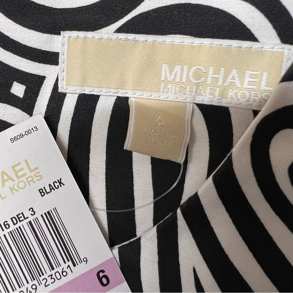 MICHAEL Michael Kors Black & White Modern Swirl Pattern Dress Size Small, NWT! - Picture 6 of 16